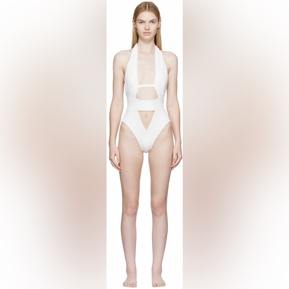 Agent Provocateur White Cutout One-Piece Swimsuit